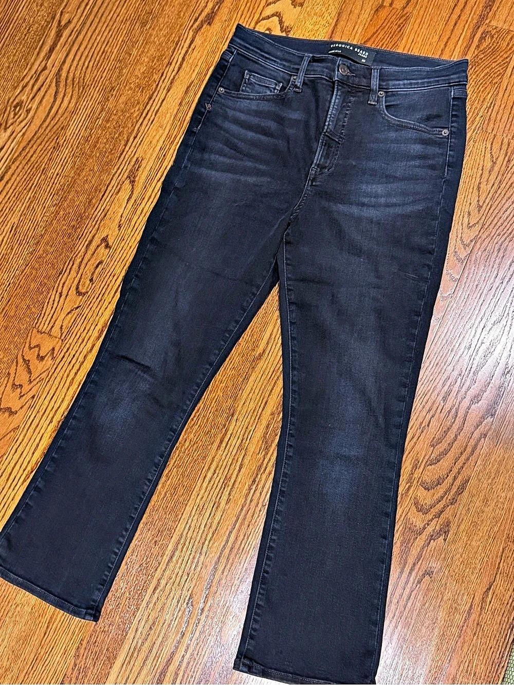 Veronica Beard Carly Kick Flare High Rise High Rise Bootcut Jeans Black Waist 30
